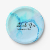 einfache schwarze Kalligraphie, danke hinzufügen Pappteller (Vorderseite)