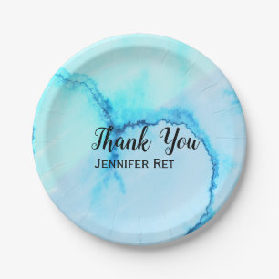 einfache schwarze Kalligraphie, danke hinzufügen Pappteller