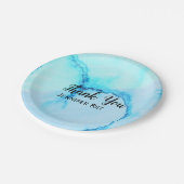 einfache schwarze Kalligraphie, danke hinzufügen Pappteller (Schrägansicht)