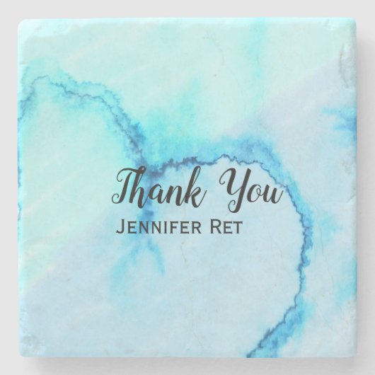 einfache schwarze Kalligraphie, danke hinzufügen Steinuntersetzer (Vorderseite)