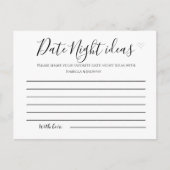 Einfache, schwarze Kalligraphie-Datums-Ideen Hinweiskarte (Vorderseite)