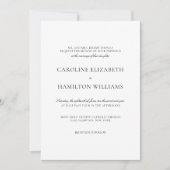 Einfache Schwarze Kalligraphie Elegante White Wedd Einladung (Vorderseite)