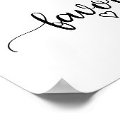Einfache Schwarze Kalligraphie-Favoriten Poster (Ecke)