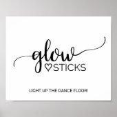 Einfache schwarze Kalligraphie Glow Sticks Zeichen Poster (Vorne)
