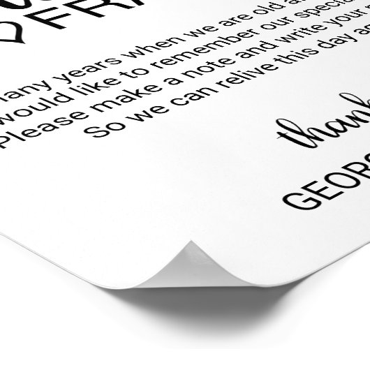 Einfache schwarze Kalligraphie Unterschrift Unser  Poster (Ecke)