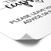 Einfache Schwarze Kalligraphie Zeitschrift Kapselu Poster (Ecke)