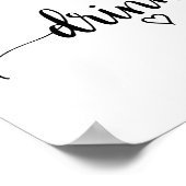 Einfache schwarze kalligraphische Getränke signier Poster (Ecke)