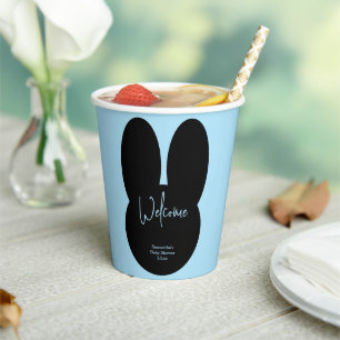 Einfache schwarze Kaninchen-Baby-Party Begrüßung Pappbecher