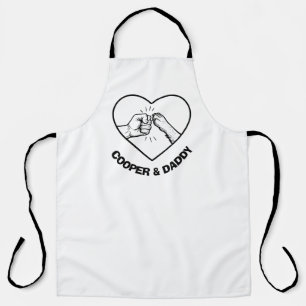 Einfache schwarze Kontur Hund und Vater Faustschla Schürze