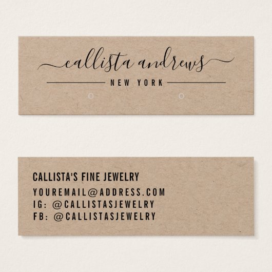 Einfache schwarze Kraft-Script-Erd-Display-Karte (Vorne & Hinten)