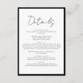 Einfache Schwarze Krawatte Weiße Skriptangaben Hoc Begleitkarte (Vorderseite)