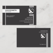 Einfache schwarze kreative Linien CEO-Gründer Visitenkarte (Vorne/Hinten)