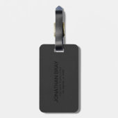 Einfache schwarze Leder und Elefanten Gepäckanhänger (Rückseite vertikal)