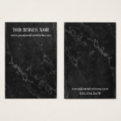 Einfache Schwarze Marmorwurfkarten (Vorne & Hinten)