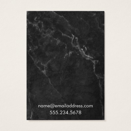 Einfache Schwarze Marmorwurfkarten (Rückseite)