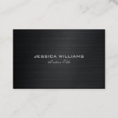 Einfache schwarze Metallic Textur Hintergrund Visitenkarte (Vorderseite)