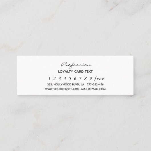 Einfache schwarze minimalistisch rosa Herzkarte Treuekarte (Rückseite)