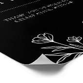 Einfache Schwarze Moderne Gastgeschenk Hochzeit Ze Poster (Ecke)