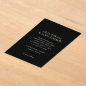 Einfache Schwarze Moderne Hochzeit Acryleinladungen (Ablage )