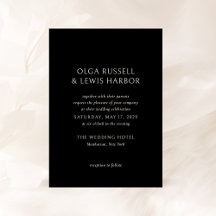 Einfache Schwarze Moderne Hochzeit