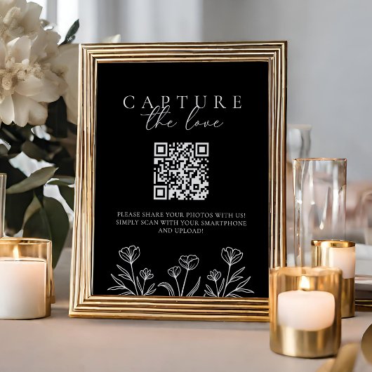 Einfache Schwarze Moderne Hochzeit erobern das Zei Poster