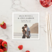 Einfache Schwarze Moderne Hochzeit Serviette (Beispiel)