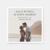 Einfache Schwarze Moderne Hochzeit Serviette (Vorderseite)