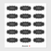 Einfache schwarze, moderne Küchenlabels Aufkleber (Blatt)