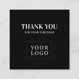 Einfache Schwarze Moderne Vielen Dank Geschäftskar Quadratische Visitenkarte