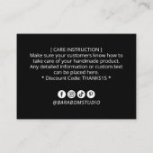 Einfache Schwarze Moderne Vielen Dank Geschäftslog Visitenkarte (Rückseite)