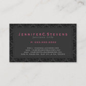 Einfache Schwarze Monochromatische Vintage Blütenm Visitenkarte (Rückseite)