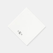Einfache Schwarze Monogram Cocktail II Serviette (Ecke)