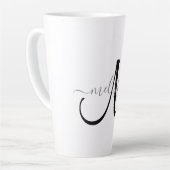 Einfache schwarze Monogram, Grauer Skriptname Benu Milchtasse (Linke Ecke)