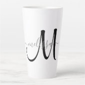 Einfache schwarze Monogram, Grauer Skriptname Benu Milchtasse (Vorderseite)
