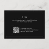 Einfache Schwarze Monogram QR Code Elegante Hochze RSVP Karte (Vorderseite)