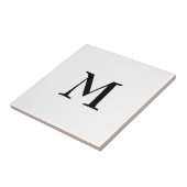 Einfache schwarze Monogramm auf weiß Fliese (Seite)