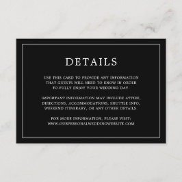 Einfache Schwarze Monogramm Elegante Hochzeit Begleitkarte