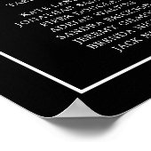 Einfache Schwarze Monogramm Elegante Hochzeit Poster (Ecke)