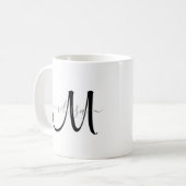 Einfache Schwarze Monogramm Graue Bezeichnung auf Kaffeetasse (Vorderseite Links)