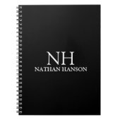 Einfache Schwarze Monogramm modern Notizblock (Vorderseite)