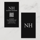 Einfache Schwarze Monogramm modern Visitenkarte (Vorne/Hinten)