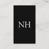 Einfache Schwarze Monogramm modern Visitenkarte (Rückseite)