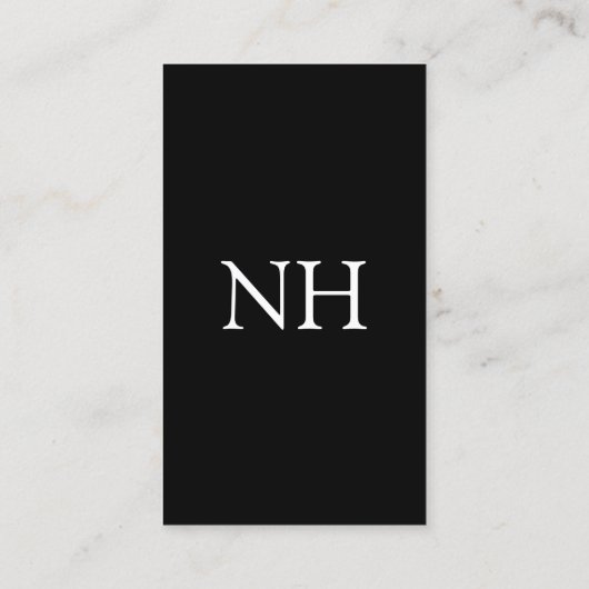 Einfache Schwarze Monogramm modern Visitenkarte (Rückseite)