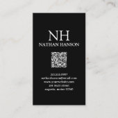 Einfache Schwarze Monogramm modern Visitenkarte (Vorderseite)