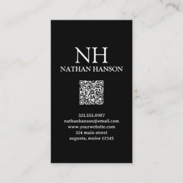 Einfache Schwarze Monogramm modern Visitenkarte