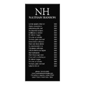 Einfache Schwarze Monogramm modern Werbekarte (Vorne)