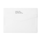 Einfache Schwarze Monogramm-Rücksendeadresse (Rückseite)