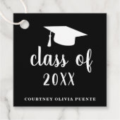 Einfache Schwarze Mortarplatte Moderner Abschluss Geschenkanhänger (Vorderseite)