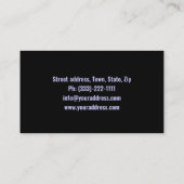 Einfache schwarze Neurologe Xray Head Business Car Visitenkarte (Rückseite)