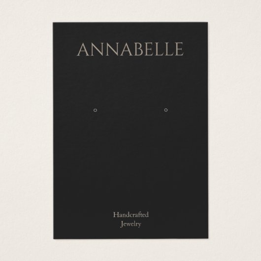 Einfache Schwarze Ohrkarte (Vorderseite)